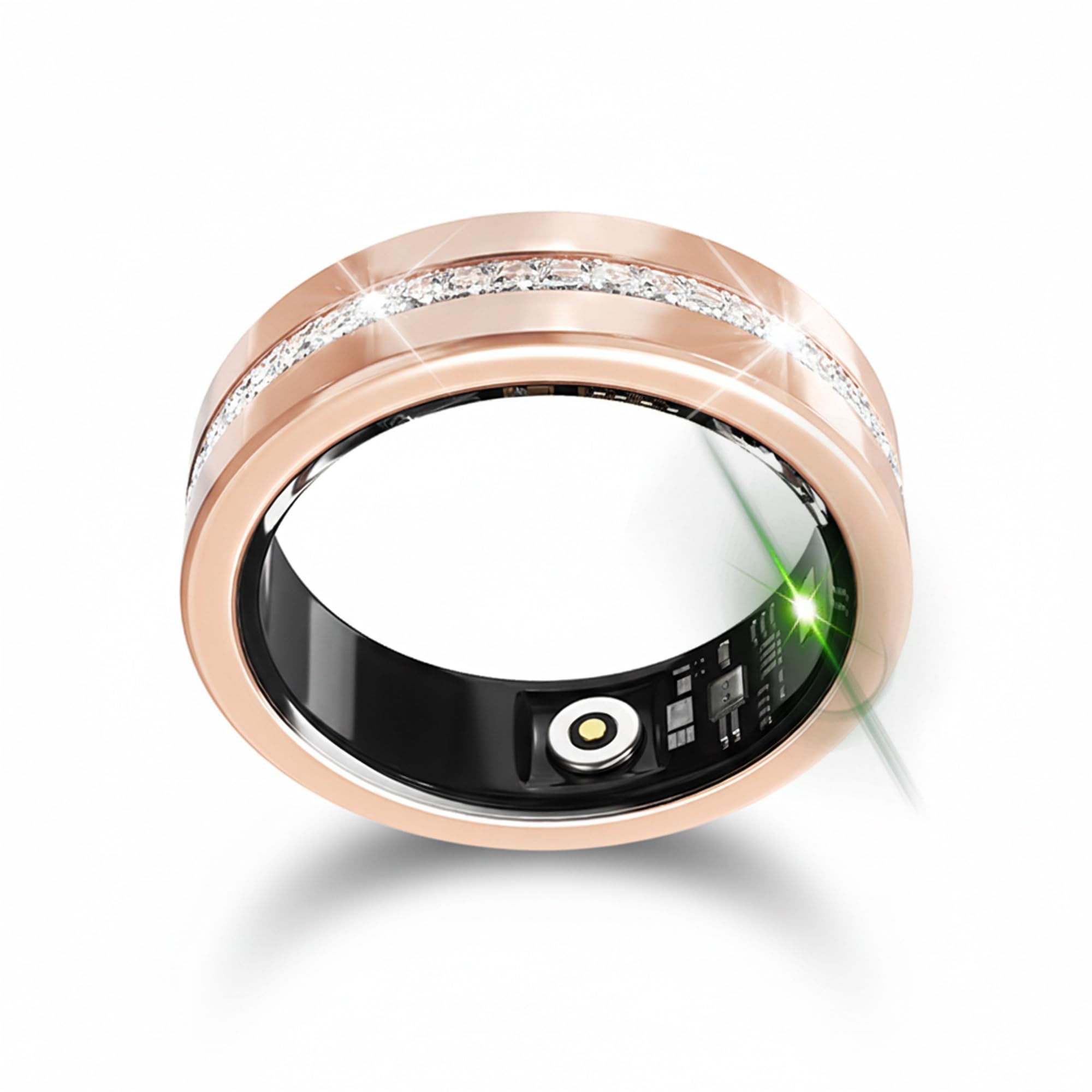 Diamond Smart Ring for Women, Fitness & Vital Signs Monitoring, Sleep Tracker, Temperature Monitor, Remote Photography, No Subscription, Ladies Gift, iOS & Android(Gold,9#)-image-40