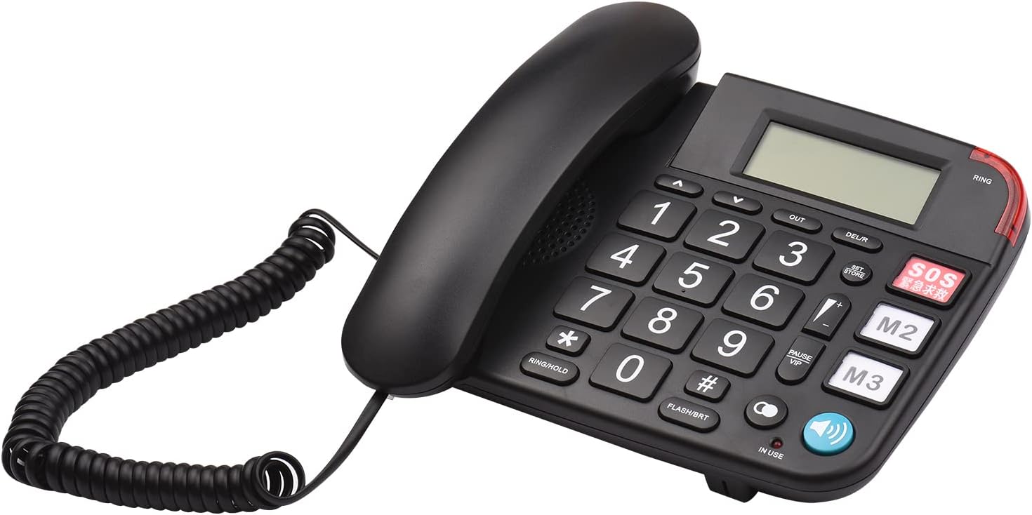 Qudai Teléfono fijo con cable de