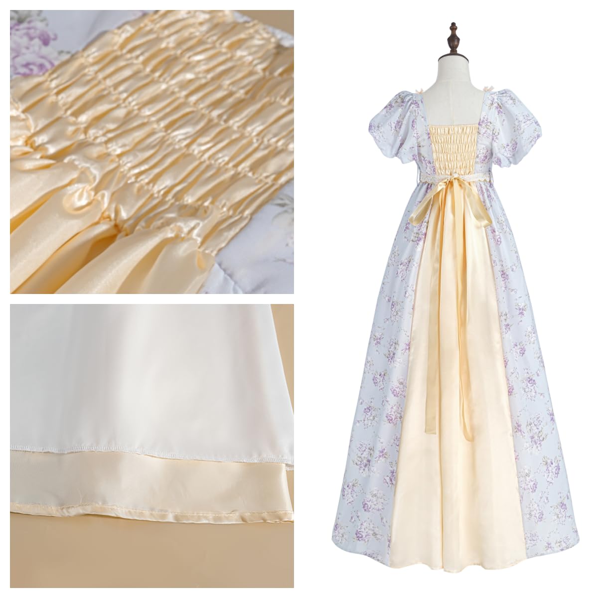 NSPSTT Robe Renaissance médiévale victorienne longue robe gothique