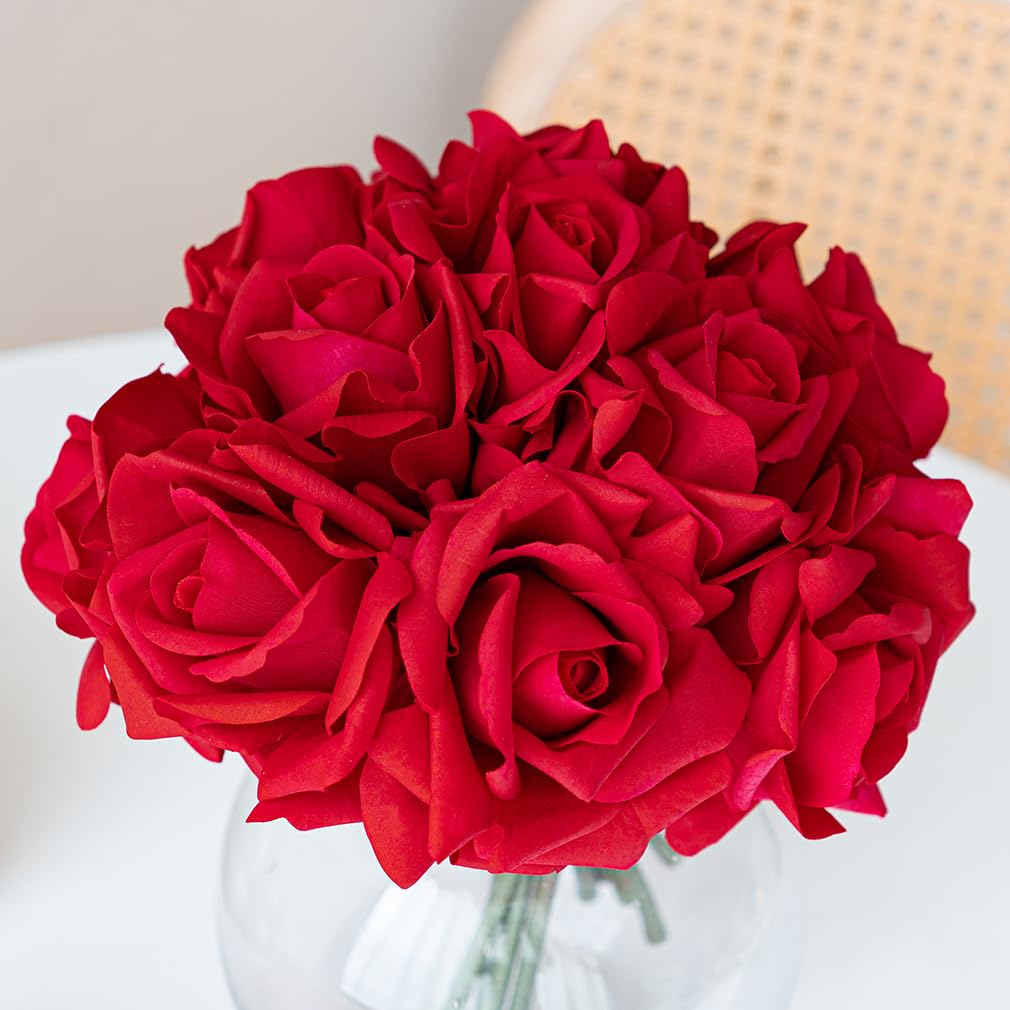 DUYONE 10 Pcs Artificial Roses Single Stem