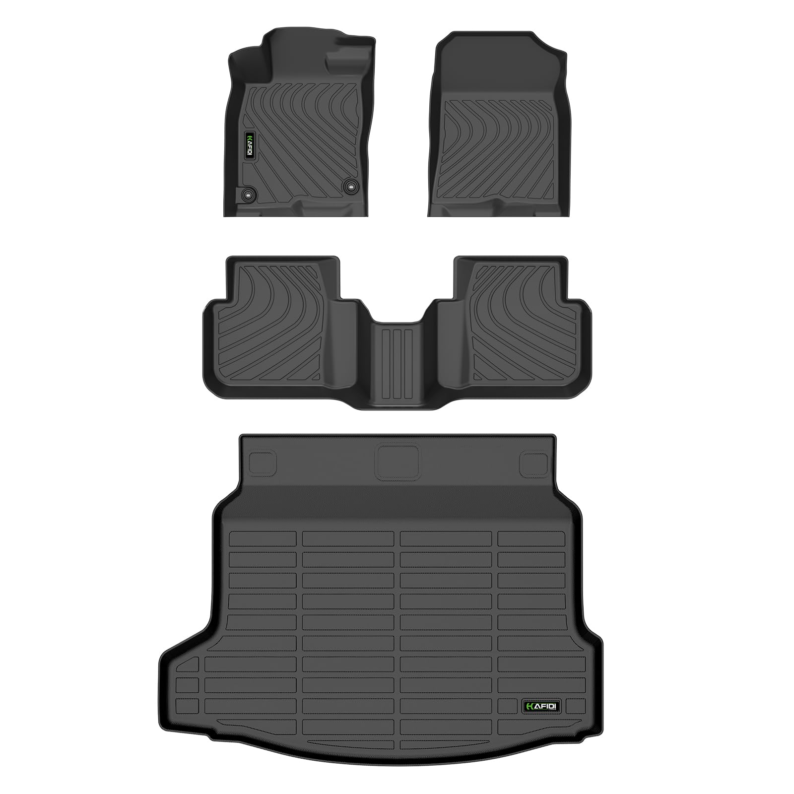 HAFIDI® Floor Mats & Cargo Liner Set Fit for 2025-2026 Honda Civic Hybrid Hatchback All Weather Protection TPE Anti-Slip Car Full Set Floor Liners Custom Accessories - Black