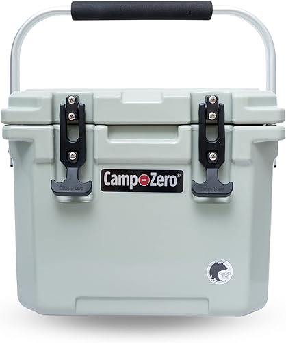CAMP-ZERO 10 10.6 Qt. Cooler with 2 Molded-in Cup Holders and Folding Aluminum Handle