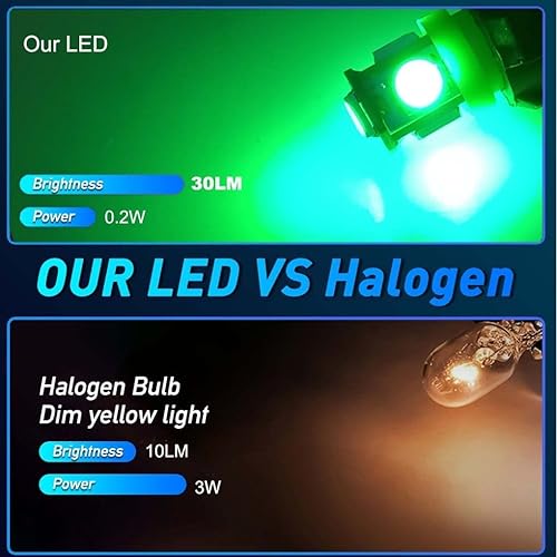 Miniatura 2 de Bombillas LED verdes 194 T10 W5W con PC195 PC194 PC168 Twist Lock Socket 168 Panel Gauge Instrumento Cluster Bombillas Dash 12V Extremadamente