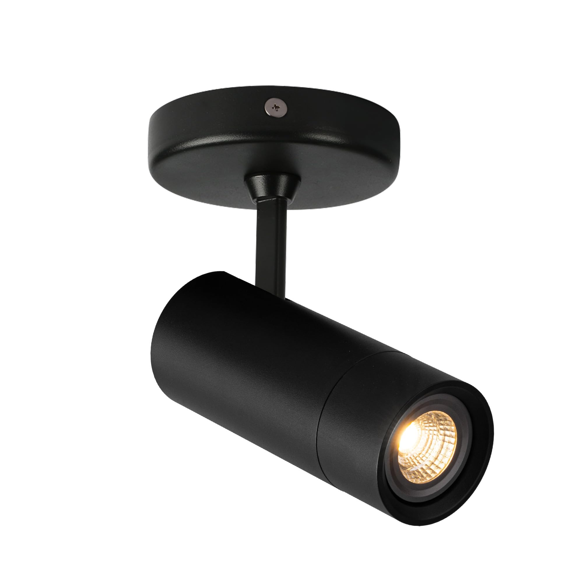 Aisilan LED Dimmable Ceiling Spotlight, Indoor Accent Picture Light, Hardwired Surface Mount Adjustable Directional Spot, Replaceable GU10 Bulb, 7W 3000K, Living Room Hallway Corridor, Black