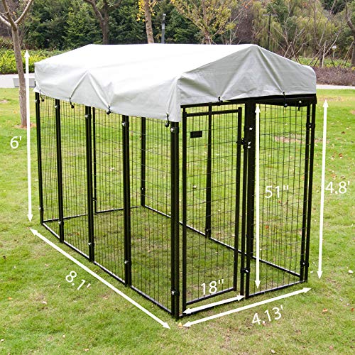 Dog Playpen House Heavy Duty Large Outdoor Dog Kennel Galvanized Steel Fence with UV-Resistant Oxford Cloth Roof… - Image 5