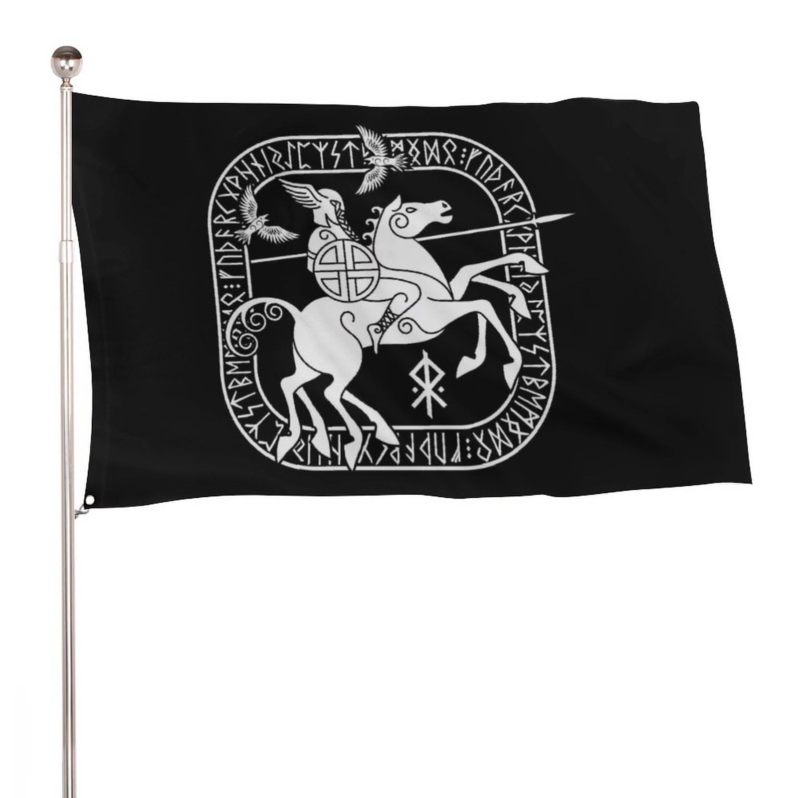 Decorative Garden Flag Yard Banner, Odin Wotan Old Norse Germanic Viking One Side Print, Welcome Garden Flags Lawn Hanging Decor 2x3ft -(60x90cm)