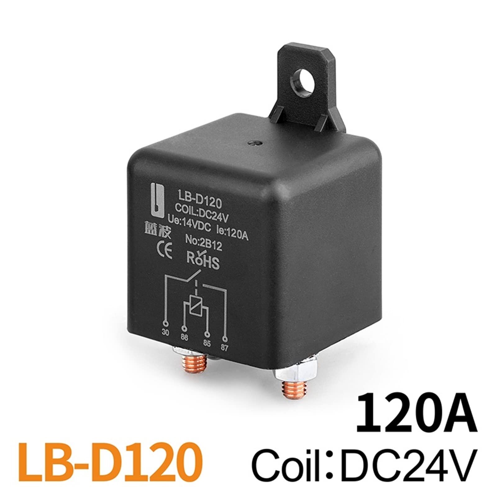 Nuovo relè ad alta potenza 120A 150A 180A 200A for motori di automobili Parti di ricambio (Size : LB-D120 120A 24V)