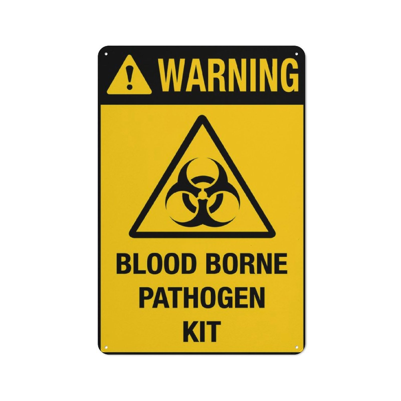Blood Borne Pathogen Kit Warning Sign, 12x8inch Outdoor Security Sign