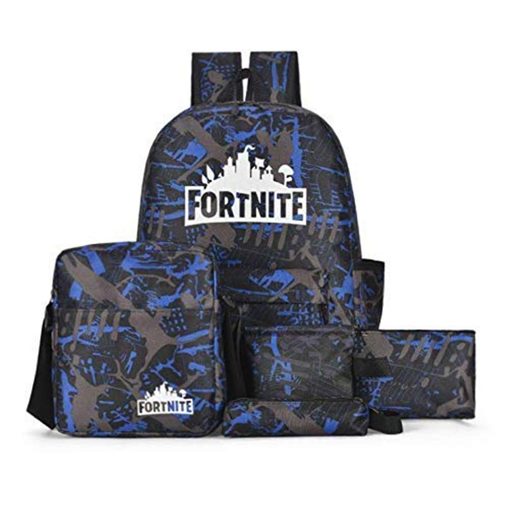 Goodern Fortnite Luminous Bag - 5 Pieces Large-Capacity, Blue