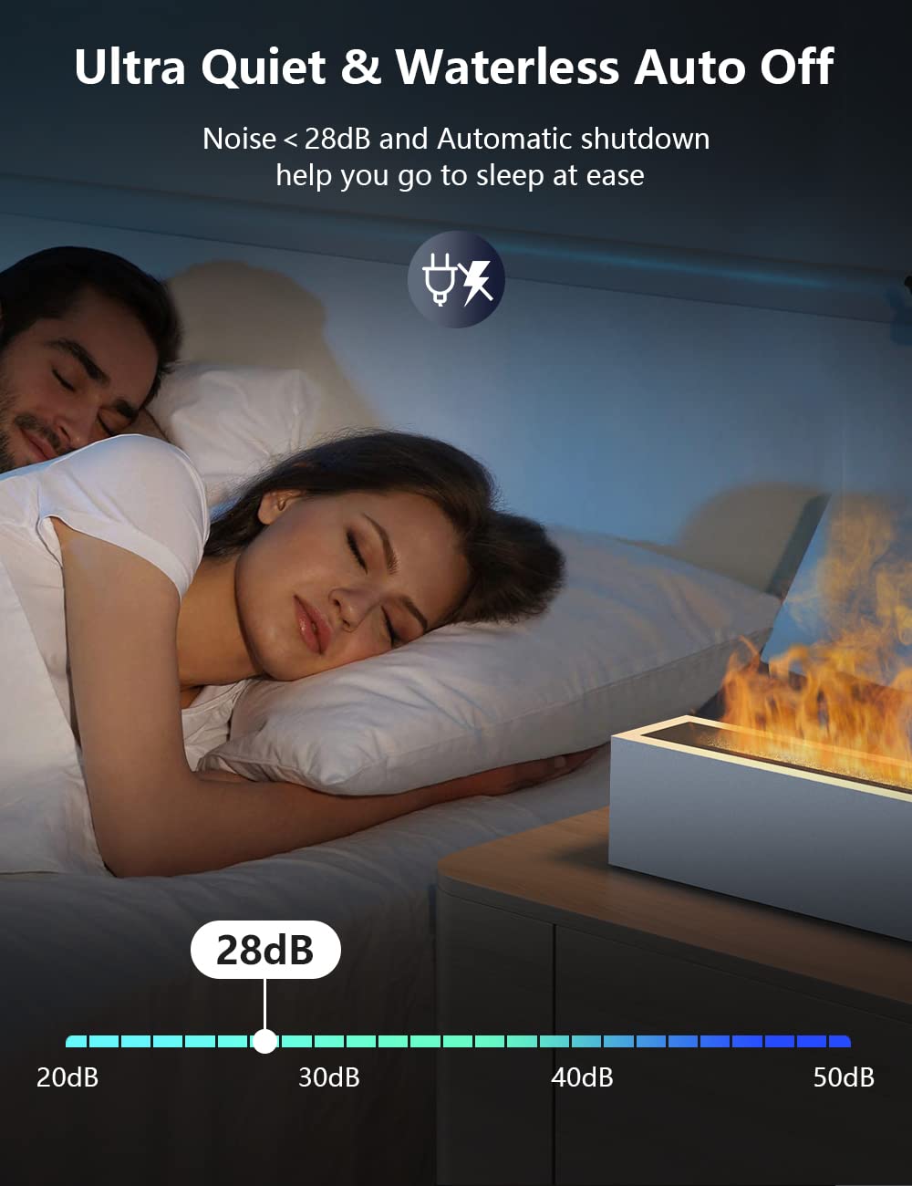 Diffusore di Oli Essenziali con Effetto Fiamma, Ankrs Umidificatore 200ML, 3 in 1 Diffusore Ambiente, Diffusore di Aromi di Fuoco, Luce Regolabile, Spegnimento Automatico