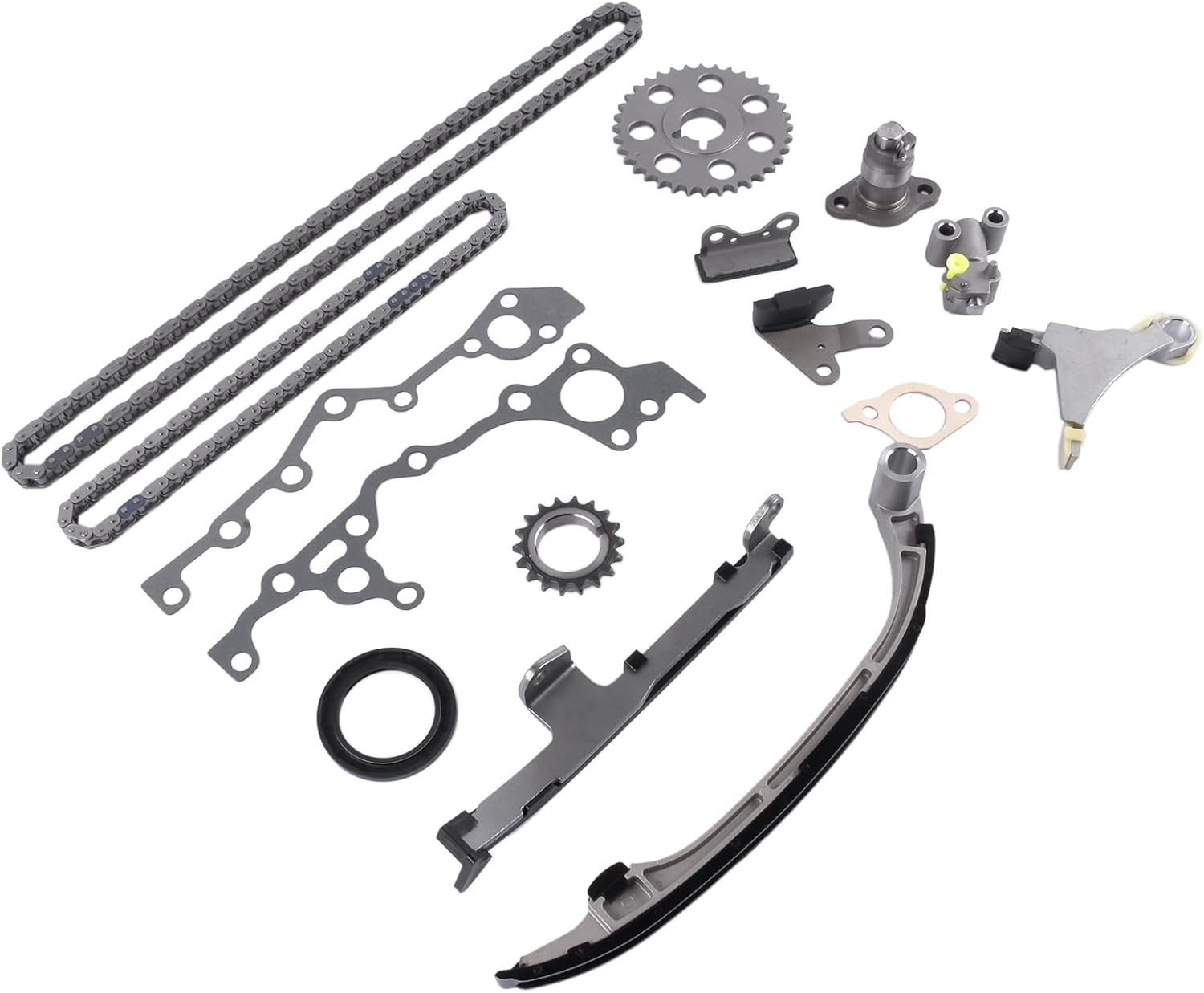 Timing Chain Kit 16 Valve Replacement for Toyota 1994-1998 T100 / 1996-2000 4Runner / 1995-2004 Tacoma 2.7L 3RZFE 13561-75020 13523-75010 GLOSSY AUTO PARTS