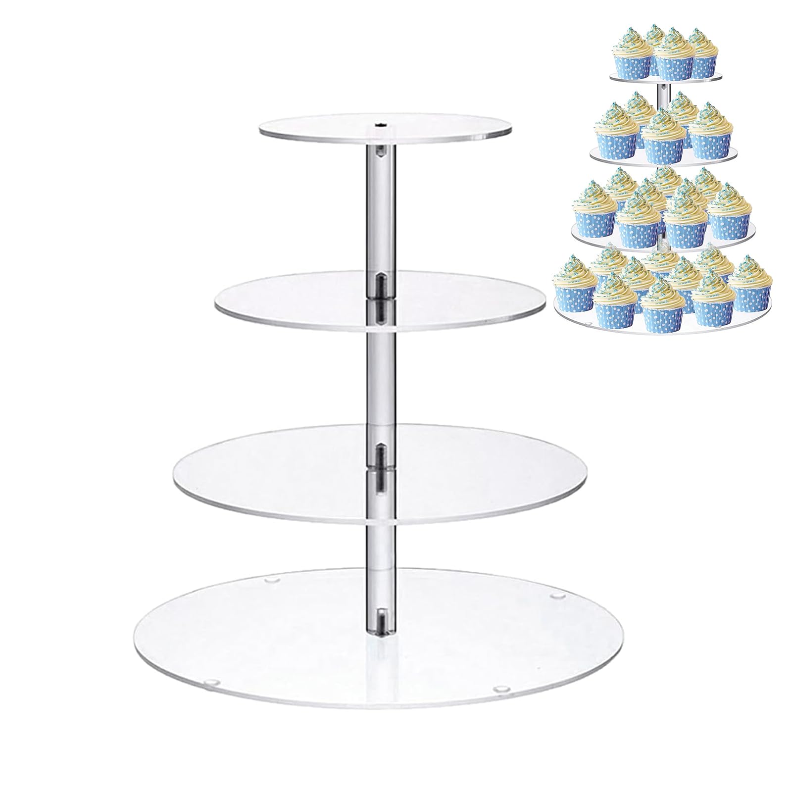 Torre Per Cupcake In Acrilico - 4 Ripiani, 30.5 Cm, Per Feste E Matrimoni - Foto 12