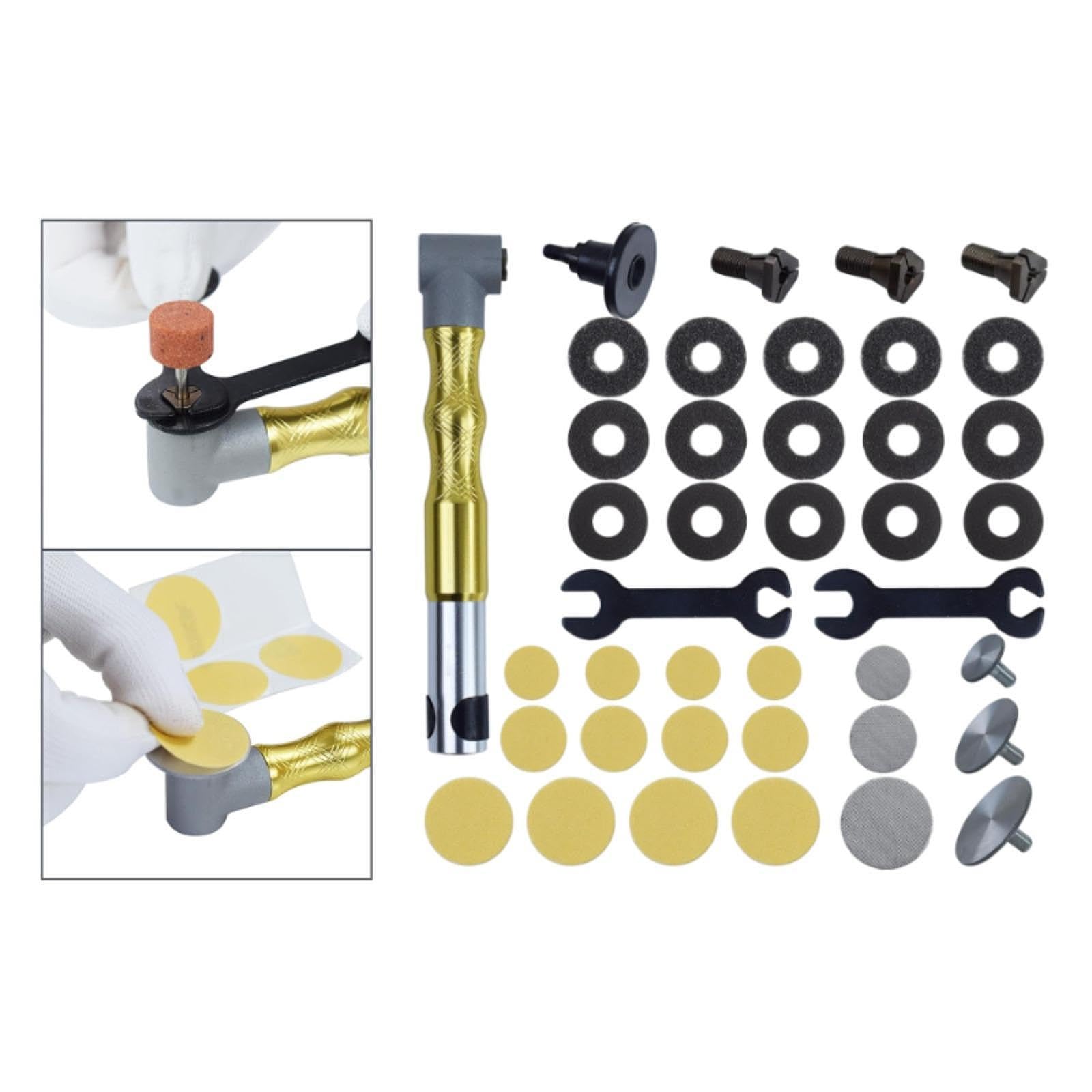 Whtkoph 90 Degree Flex Shaft Rotary Tool Handpiece Attachment with 3mm Chuck for Engraving and Cutting, Golden