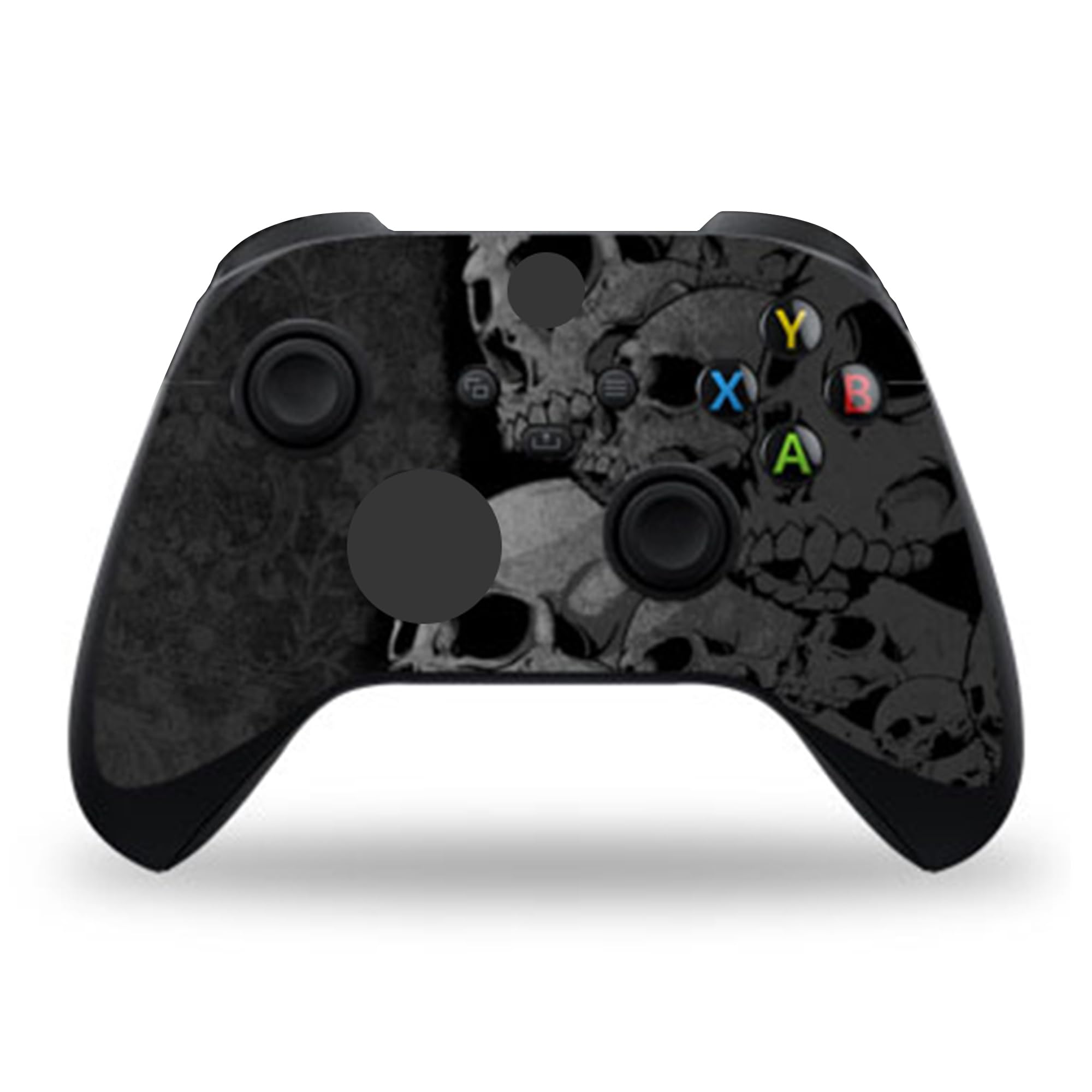 Calcomanía protectora de vinilo para consola Xbox Series X y controladores inalámbricos, calcomanía protectora de vinilo compatible con Xbox Series X (calavera negra)