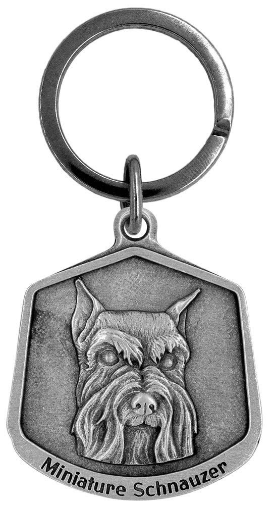 Hampshire PewterMini Schnauzer Dog Keychain