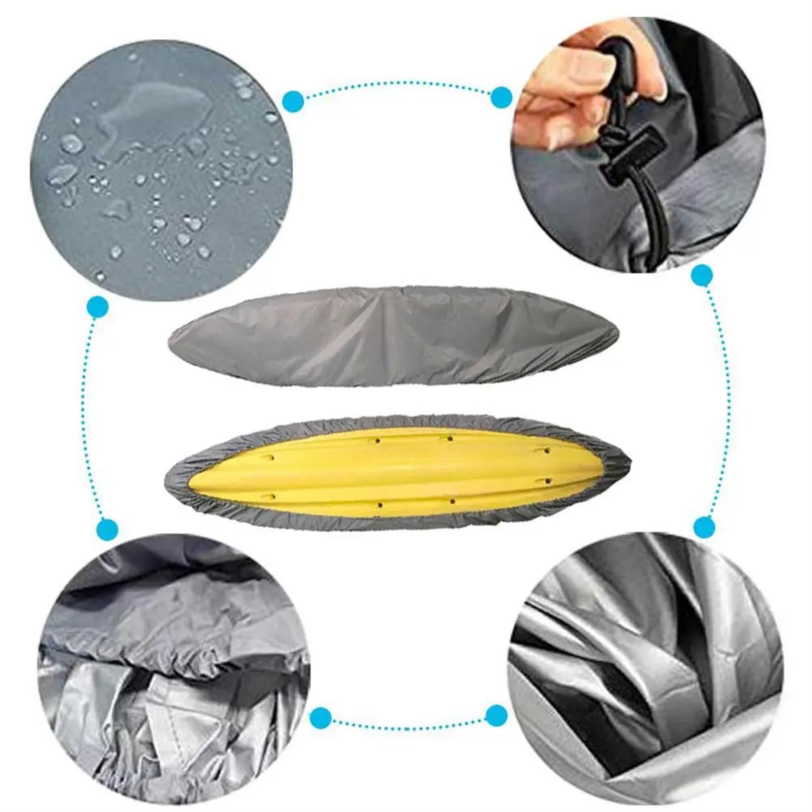 Abdeckplanen FüR Boote (Anwendbar 2-6 Meter) Kajak wasserdichte, staubdichte und UV-beständige Bootsabdeckung aus Oxford-Stoff Boat Cover(3.5m)
