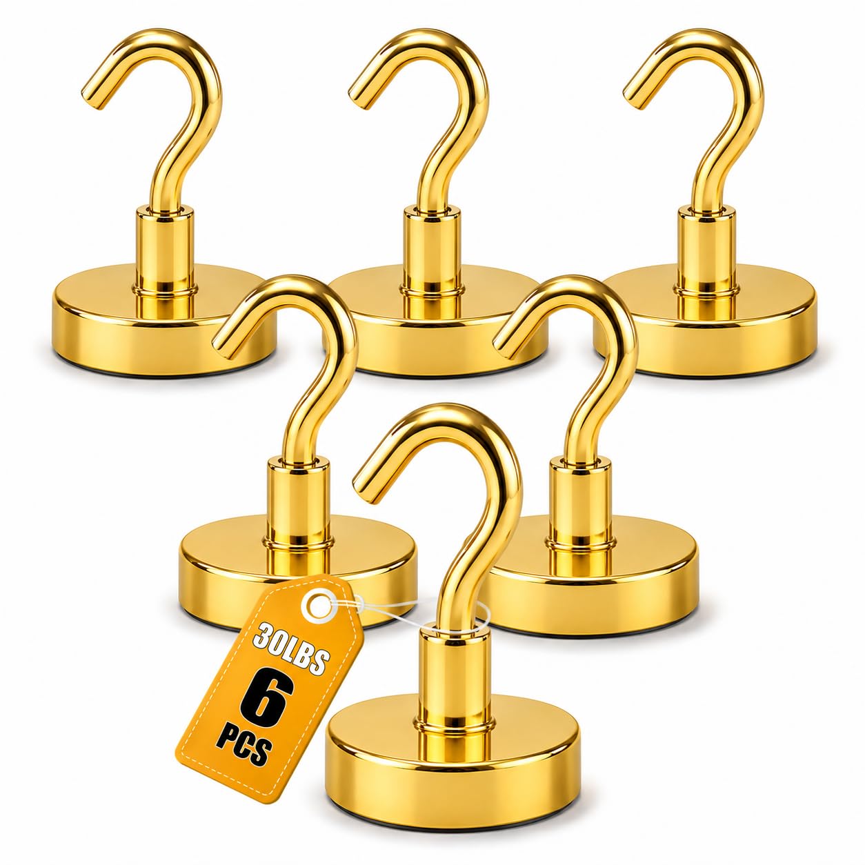 Heavy Duty Magnetic Hooks - Holds 30 lbs -12