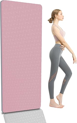 Tapete de yoga de 13 de pulgada QMKGEC de 0.315 pulgadas, elastómero termoplástico, antideslizante, extra grueso, de alta densidad, respetuoso con