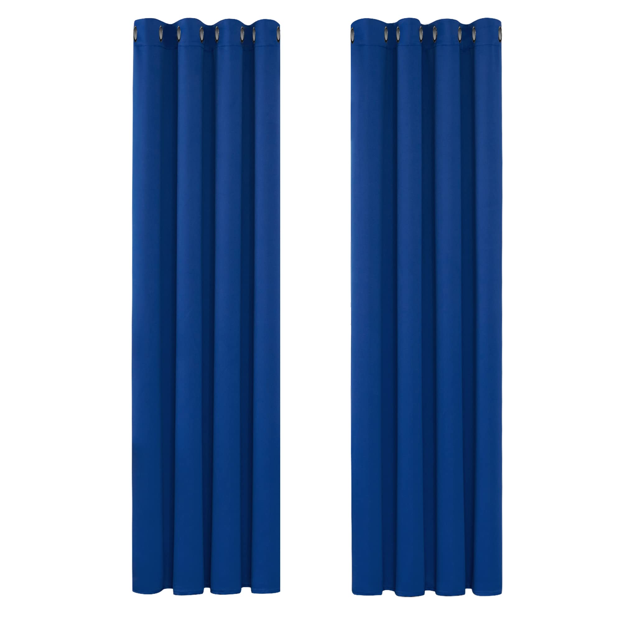 Deconovo Tende oscuranti termiche anti freddo, design moderno con occhielli, tende per soggiorno e camera da letto, 132 x 183 cm (larghezza x altezza), blu re, 2 pezzi