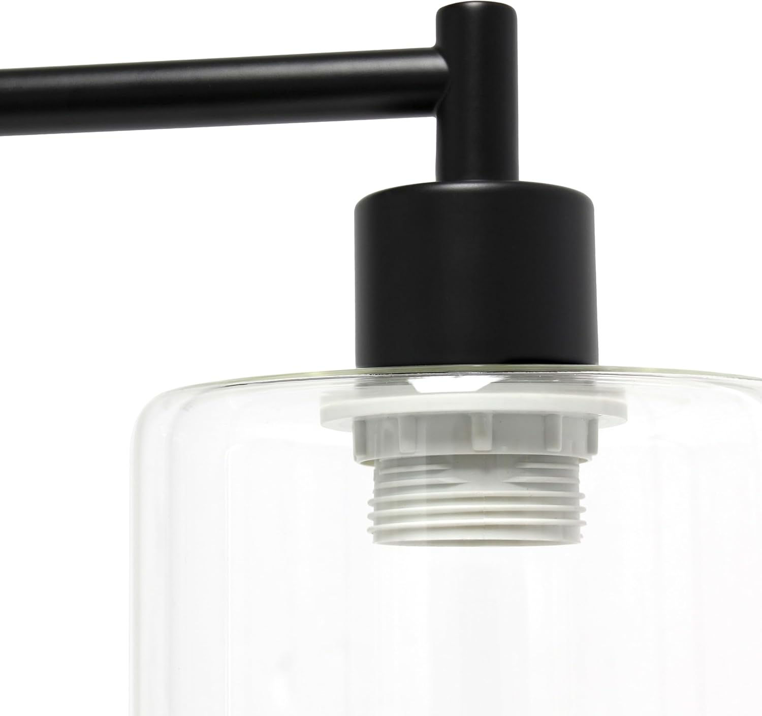 Simple Designs LD1036-BLK-4PK 18.8" 4-Pack Bronson Antique Style Industrial Iron Lantern Desk Lamp with Glass Shade, Black