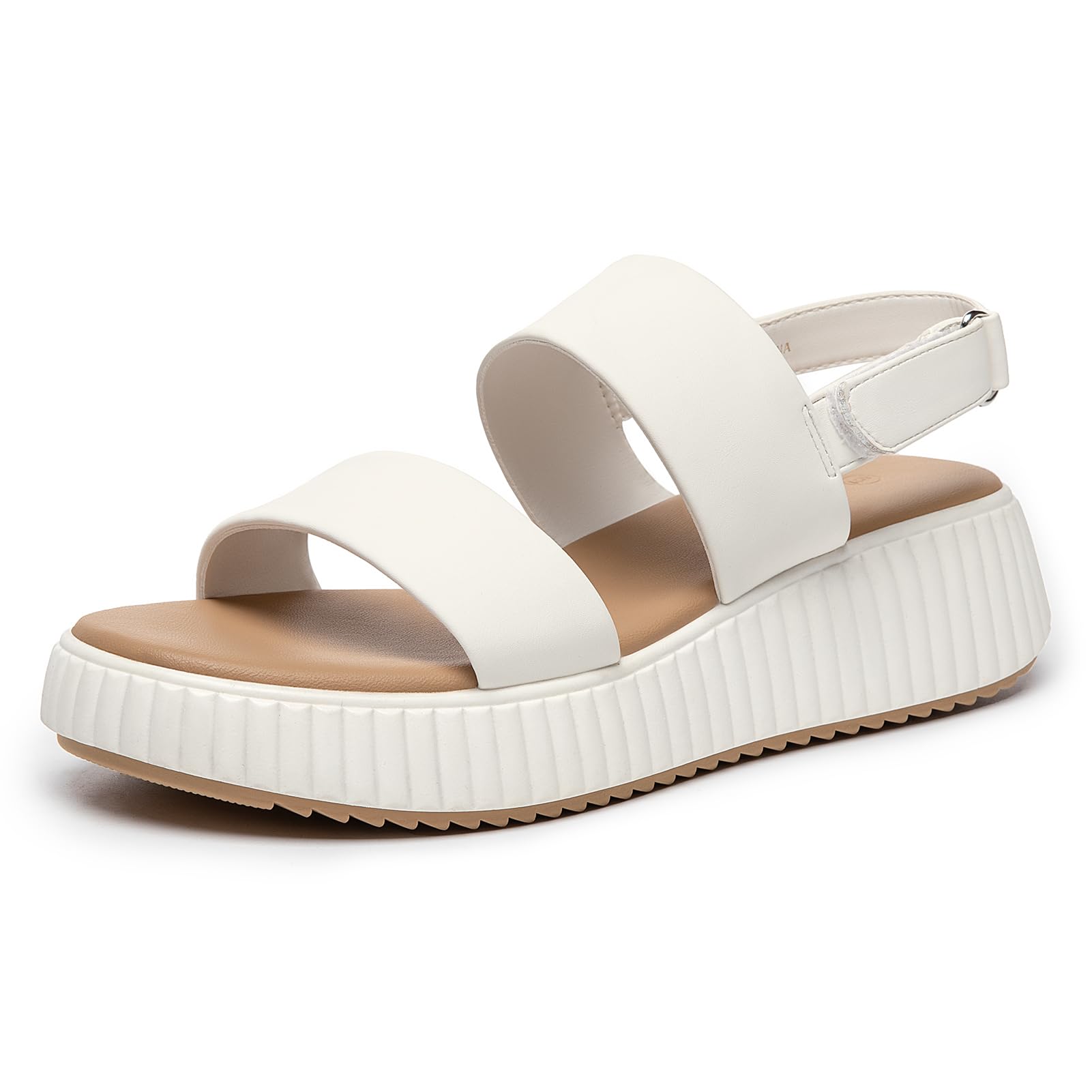 Rihero Women's Platform Wedge Sandals Comfortable Open Toe Ankle Strap Summer Beach Footbed Sandals