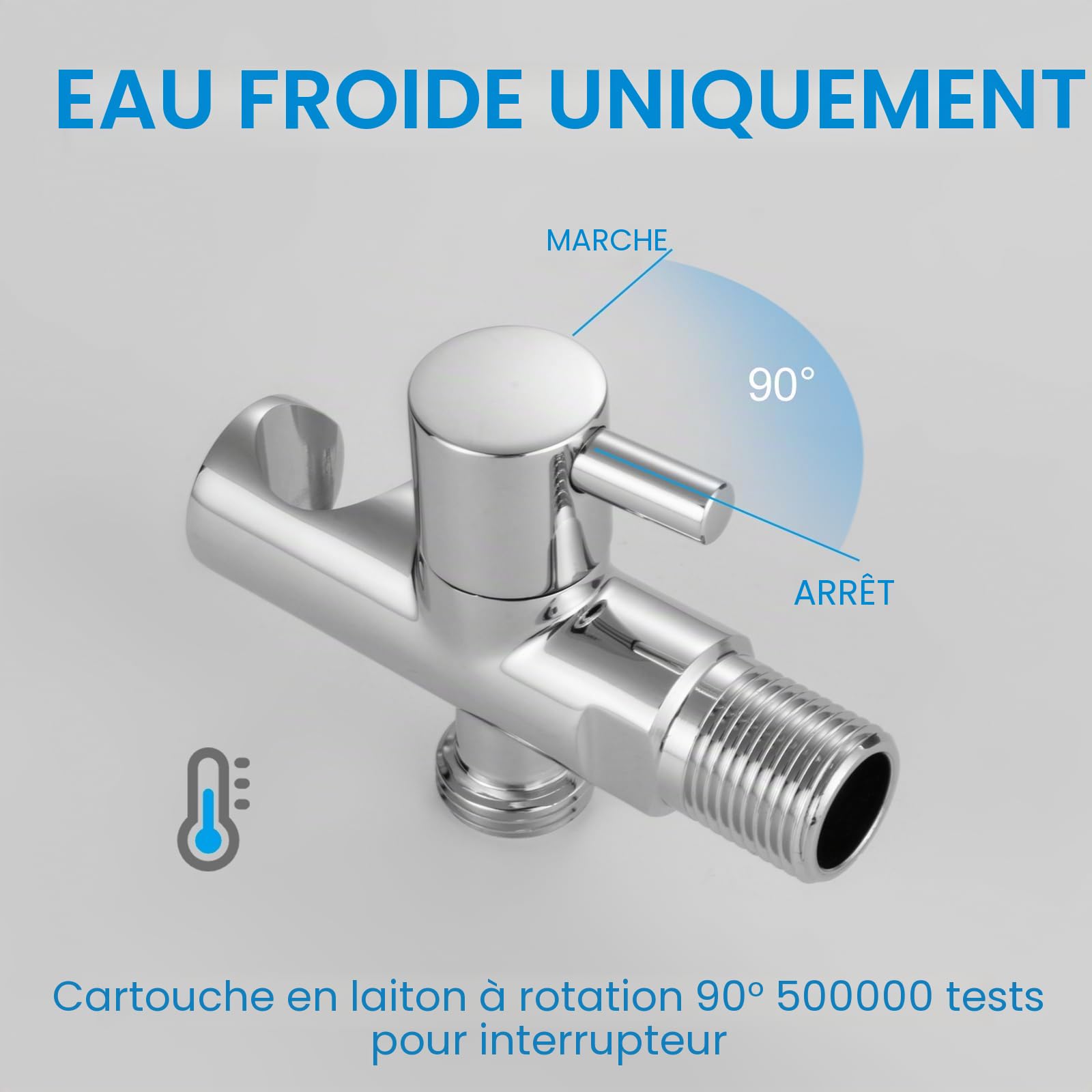 Ibergrif kit douche toilette encastré chromé argent | Avec flexible, support et douchette
