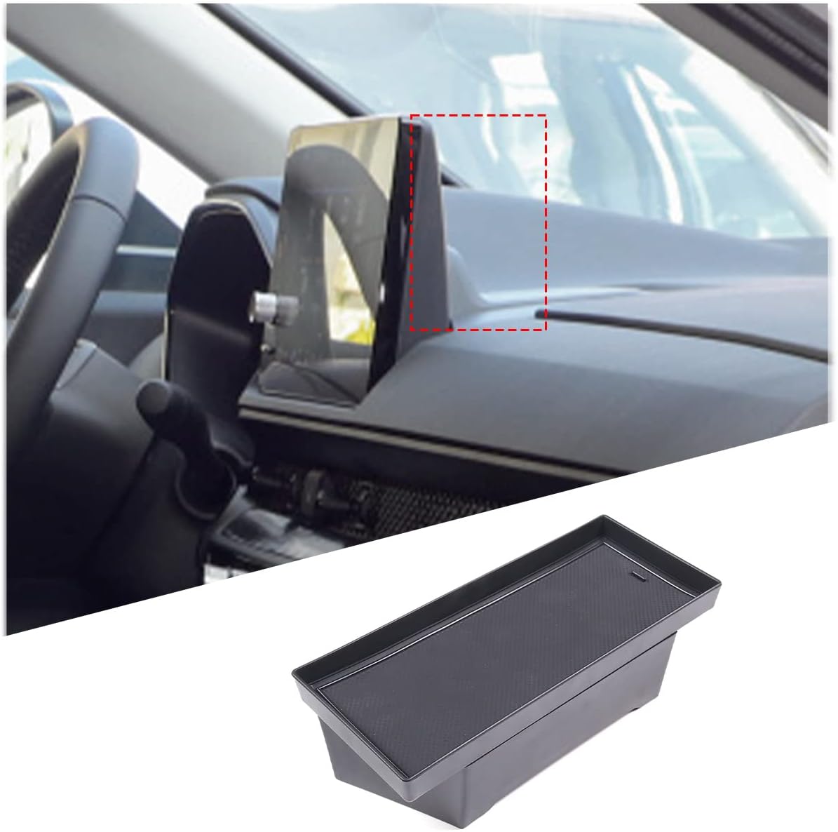 PIUGILH Center Console Dash Storage Tray for 2023 Honda CRV Console Dashboard Organizer,ABS Navigation Screen Rear Storage Tray,1PCS