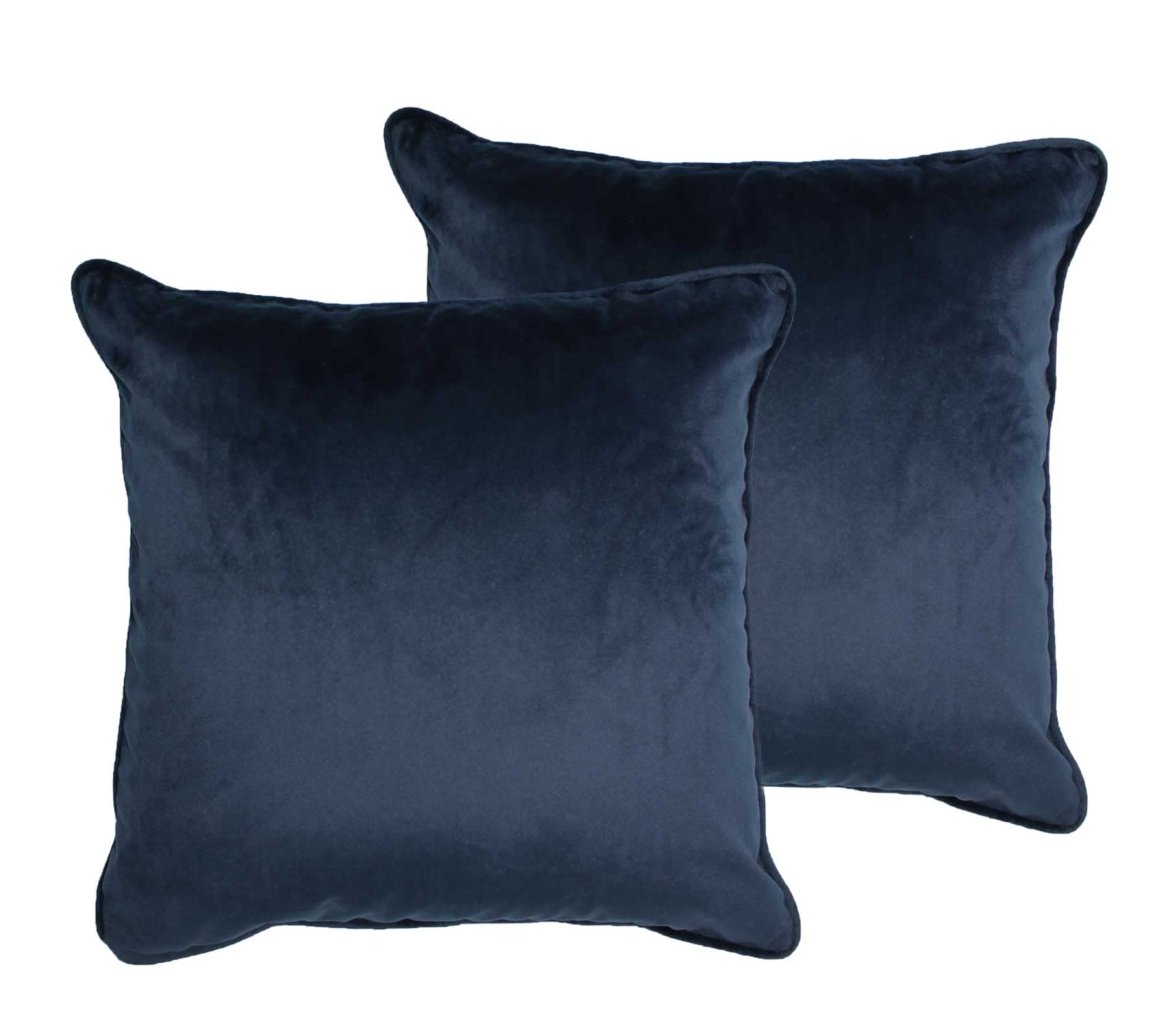 Set 2 Federe 45x45 Moon Confezione Da 2 Federe Per Cuscino Luxury Linon, 100% Cotone, Antracite, 40x40 Federe Decorative Blu Scuro