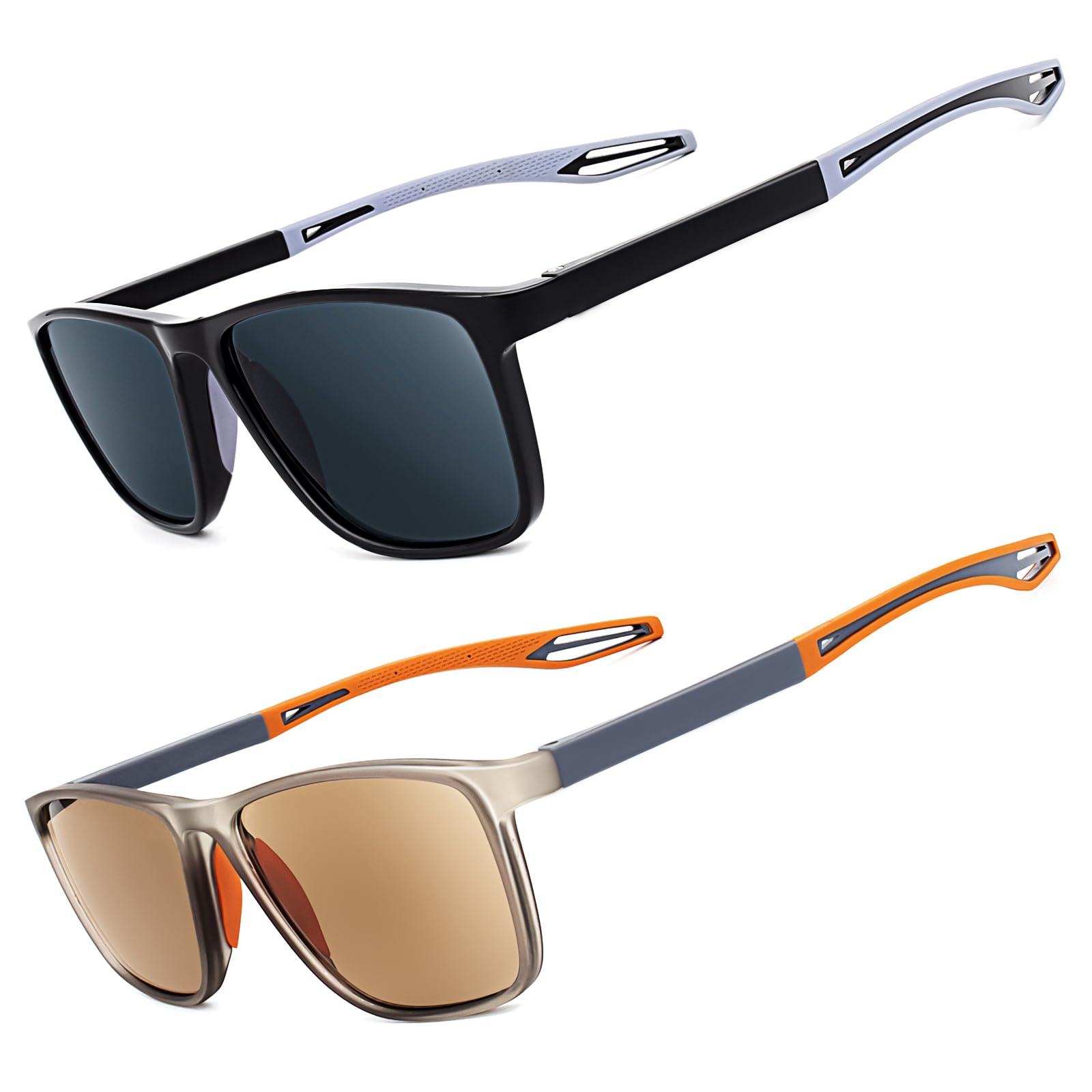 Paquete de 2 lentes de sol de lectura para hombres y mujeres, protección UV400, ligeros, para exteriores, lentes de sol de lectura, no bifocales