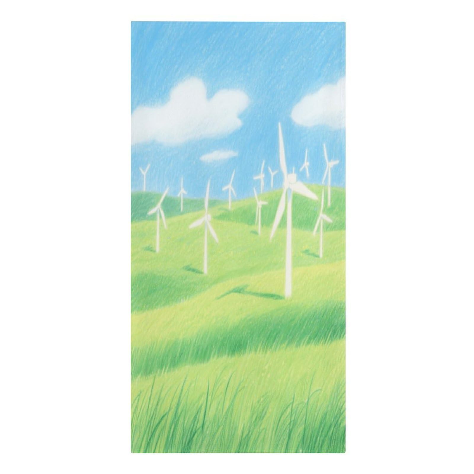 Fekiloot Men's Style Grassland Windmill Group Large Beach Towel, Travel Towel For Adults Wo, Pool Towels For Beach, Camping, Swim Pool, Gym, Sports& Yoga 61.4"X30.3"