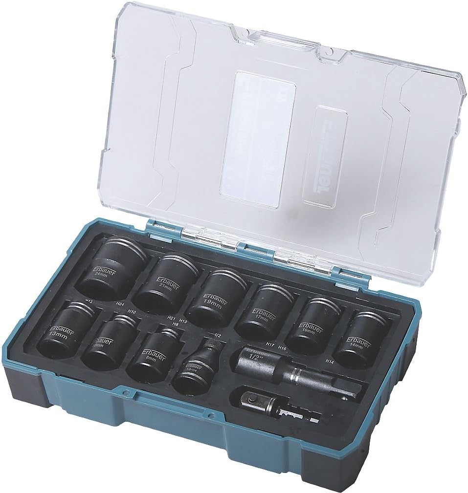 Erbauer Hex Nut & Socket Driver Bit Set 12 Piece Set Amazon.co.uk
