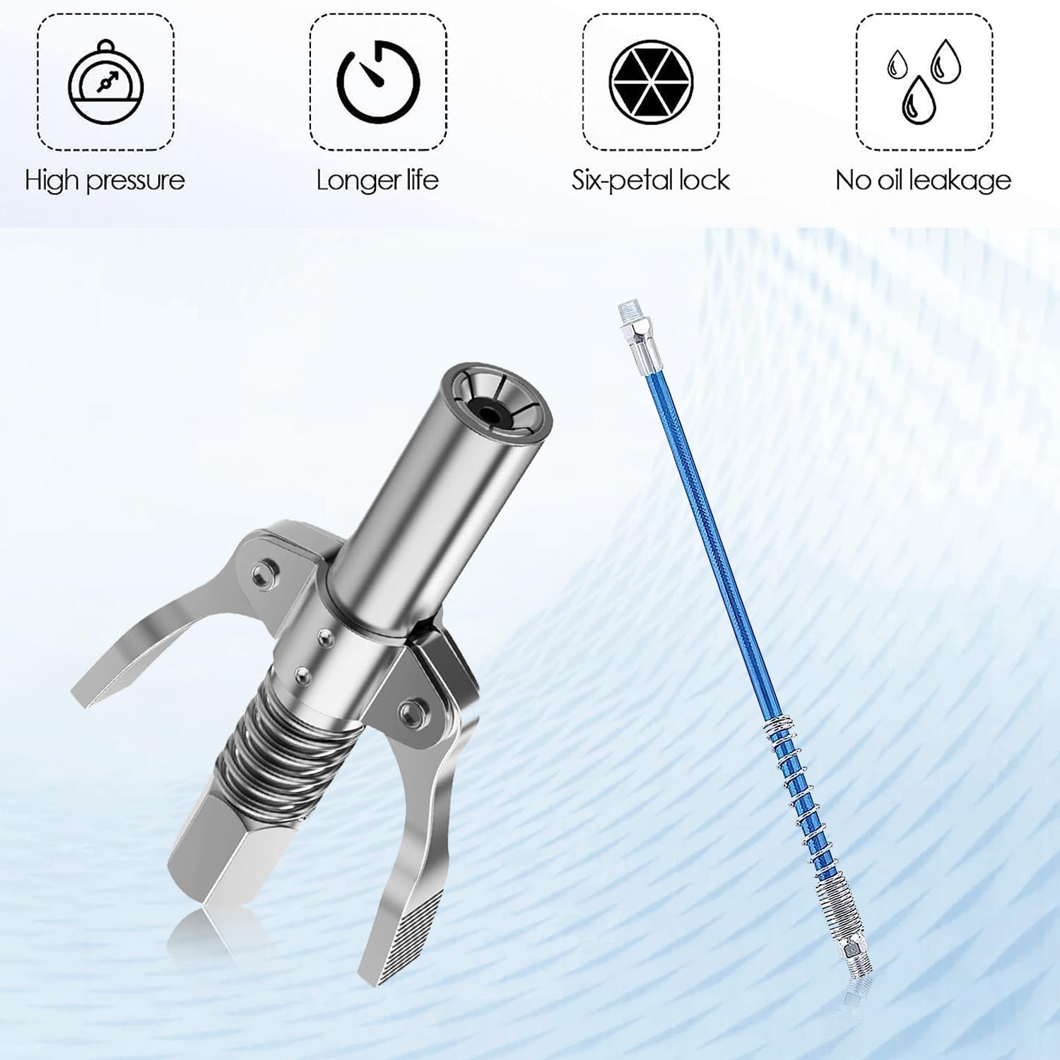 Pistola Per Grasso Con Tubo Flessibile - Ingrassatore Manuale Professionale