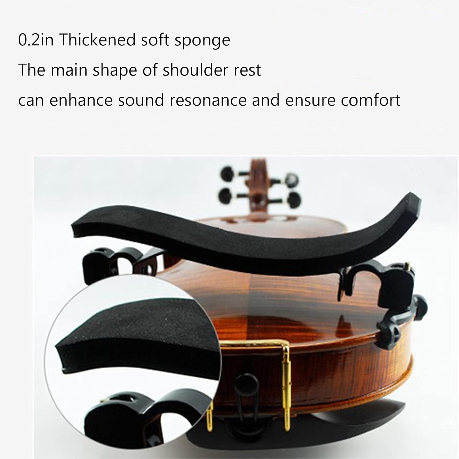 Meech Universal Violin Shoulder Rest 3/4-4/4 Size Rubber Claw Feet Can Be Folded the 0.2in Thick Sponge Above the Alloy Parts Relieves Shoulder Pressure
