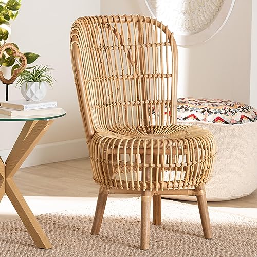 Bali & pari Nagoya Modern Bohemian Natural Rattan Tall Accent Chair - view 1