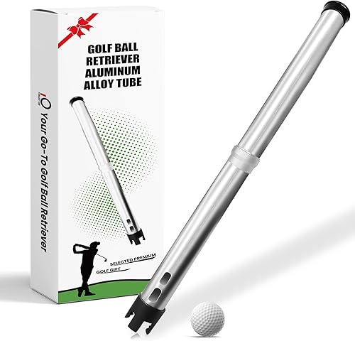 FINGER TEN Tubo superior de recogedor de pelotas de golf, bolas de aluminio, puede contener 23 bolas