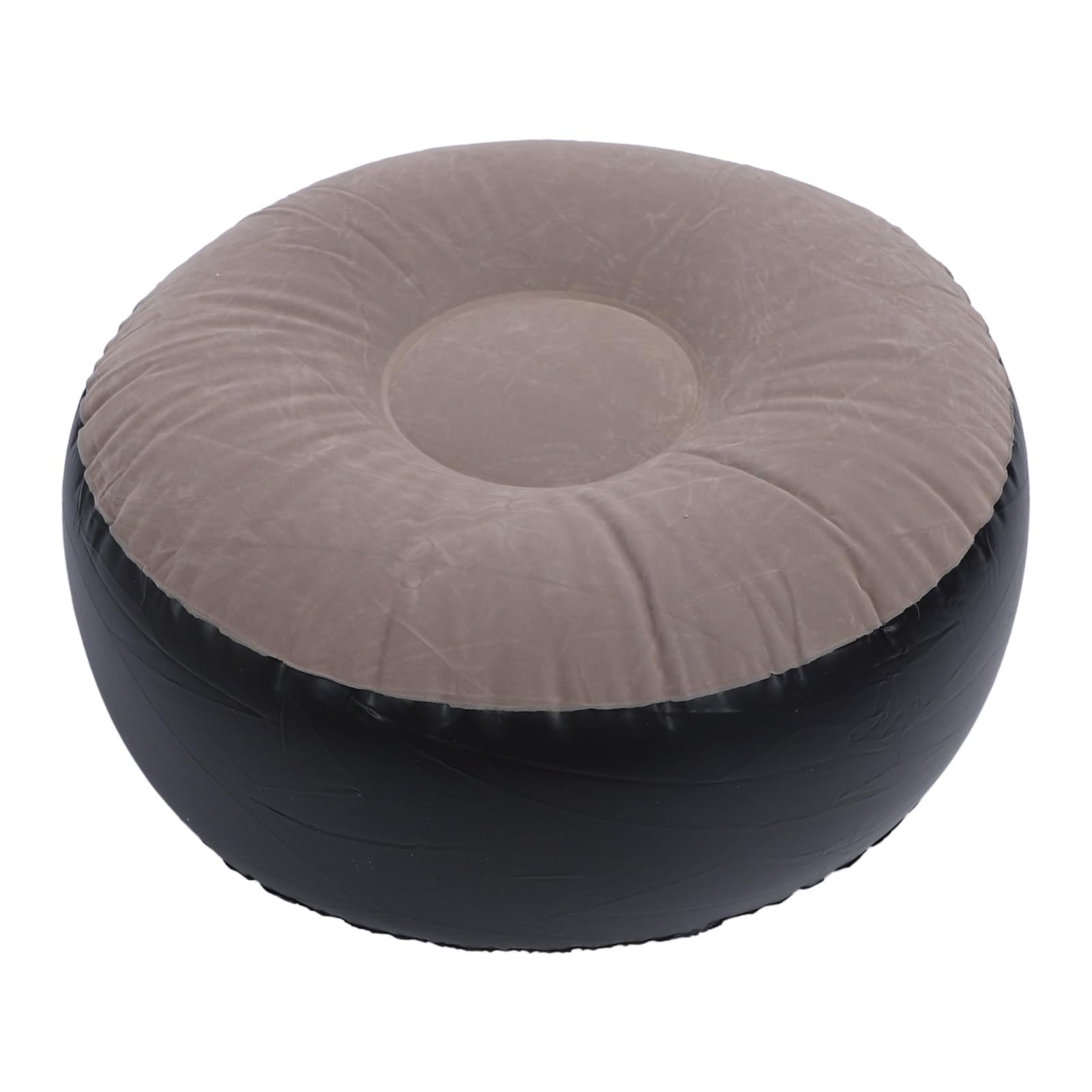 Ausla Inflatable Flocking Stool PVC Round Inflatable Chair 62x62x31cm Lightweight Portable Foot Stool for Travel Camping Outdoor Seating Adults and (Coffee)
