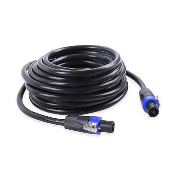 HBU 25 Feet Pack of 1 Speakon Cable - True 4 Conductor Speakon to Speakon Cables - Pro 4 Pole PA DJ Studio, Stage, Gig, Gala Audio Patch Wire 4 Conductors, 25 Ft