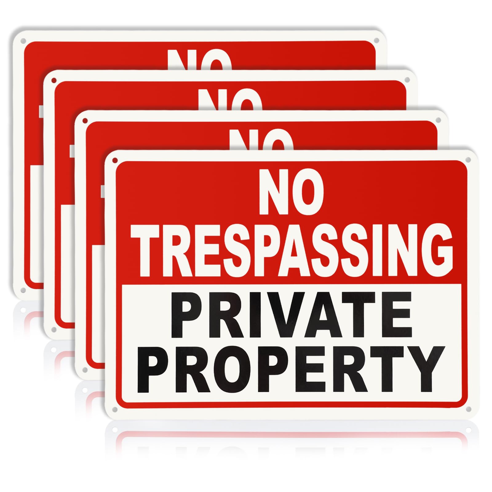 2 Pack No Trespassing Signs Private Property – 10x7 Inch 40 Mil Rust Free Aluminum, Reflective Warning Sign, UV Printed, Weatherproof & Easy to Mount, High Visibility Security Sign for Home & Business — Amazon image 12