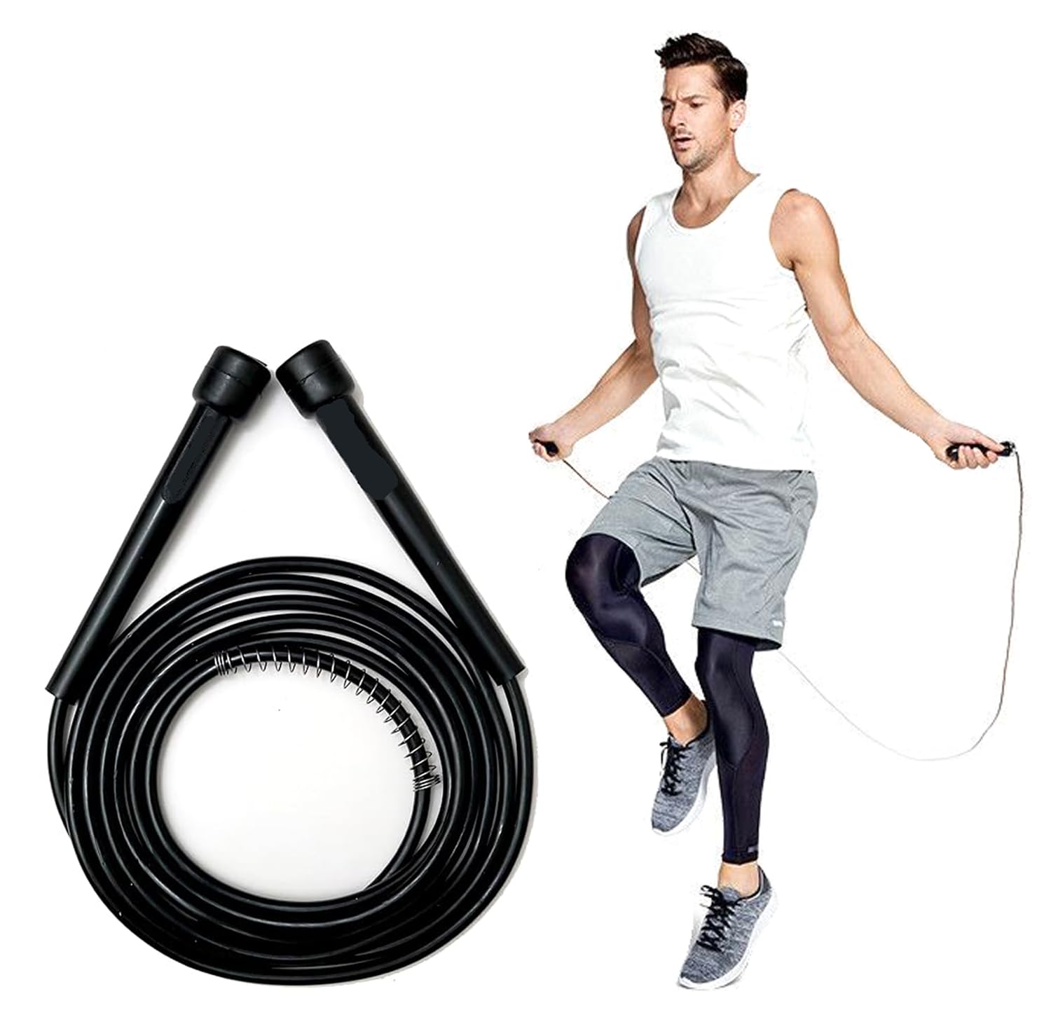 Professional Skipping Rope for Men & Women with Ball Bearings Rapid Speed weighted Jump Rope Foam Handles-picture-14