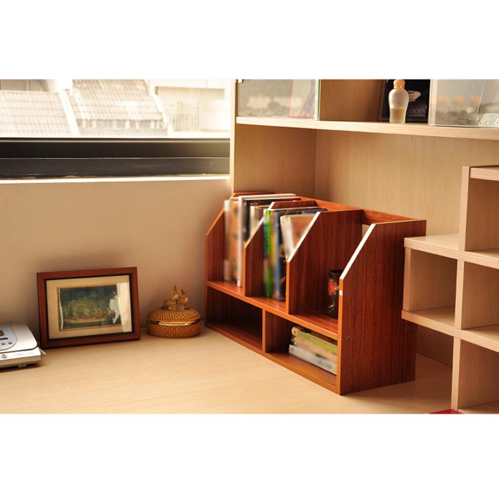 Mały regał biurkowy – prosty dwuwarstwowy mini regał na książki do nauki i przechowywania biurowego kompaktowy drewniany uchwyt na książki do uporządkowania książek i dekoracji
