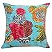 Floral Cushion Cover Indian Throw Pillow Kantha Pillow Bohemian Cushion 18