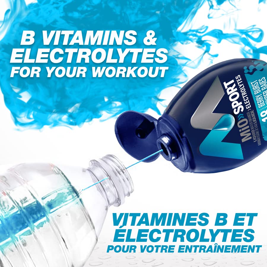 Miniatura 5 de MiO Sport Berry Burst - Potenciador de agua líquido con electrolitos, 1.6 fl oz1.6 fl. oz. (paquete de 3) enviado desde Canadá