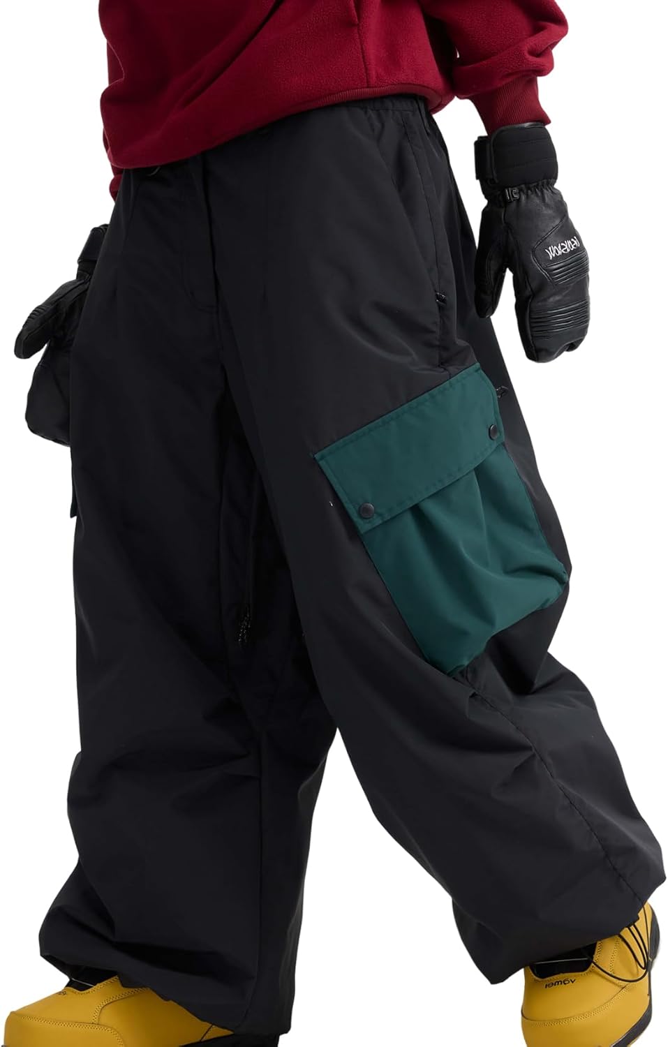 GSOU SNOW Womens Mens Baggy Snow Pants Cargo Snowboard Pants Ski Super Loose Sport Outdoor Insulation Waterproof