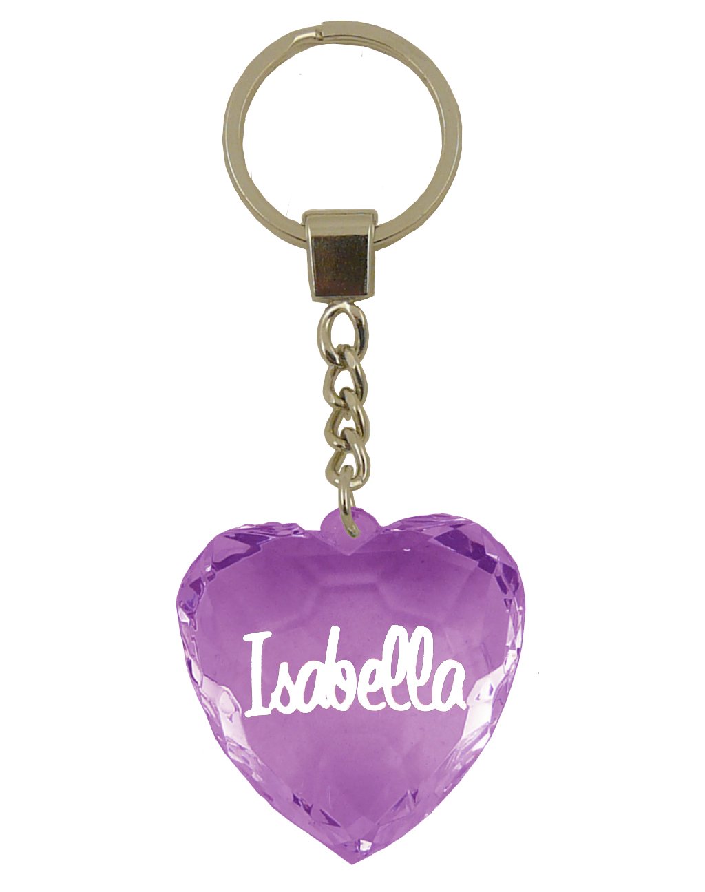 Instant Gifts Violet Isabella Heart Shaped Keyring - Purple