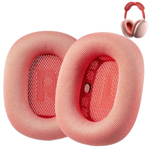 AHG Accessory House Global Upgraded Replacement air pods max Ear Cushions Pads Compatible with Apple AirPods Max Headphones (Pink). Silicone Lined Mesh/High-Density Foam/Strong Magnet