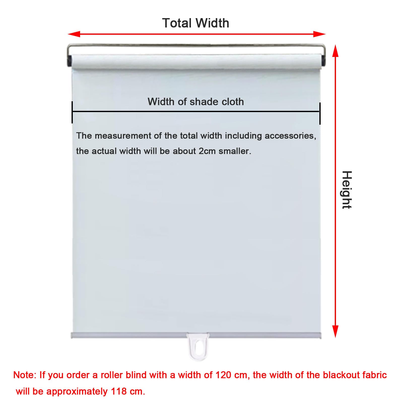Tende a Rullo Oscuranti a Retrattile,Tenda Avvolgibile a Molla per Finestre,Tende Oscuranti per Ambienti,Tessuto Di Protezione Uv,32-150cm Di Larghezza,Per Casa E Ufficio,White-75x200cm(29.5x78.7in)
