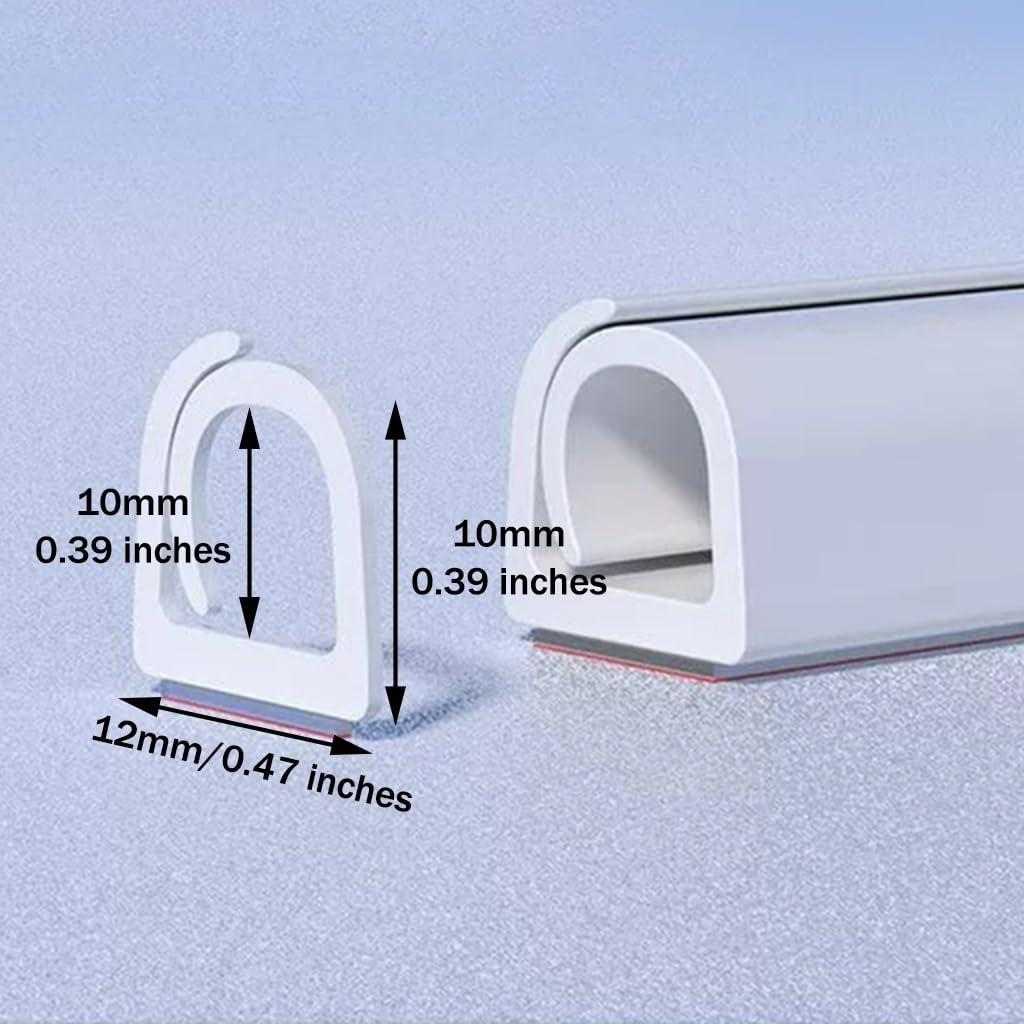 Protector De Cables De Doble Capa De PVC Blando, Escondecables Autoadhesivo para TV Montada En Pared, Reemplazo Fácil De Cables/Fácil De Desenrollar(10M)