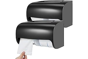 2-Piece Commercial Black Double Toilet Paper Dispenser