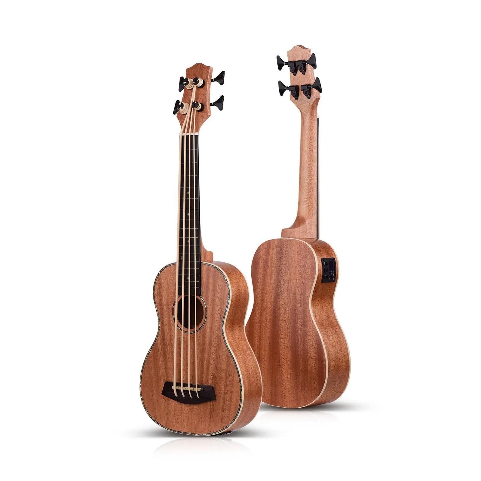 Ukulele Basso Elettrico Da 30 Pollici Con Corpo In Compensato Sapele E Corde In Gomma Ukulele