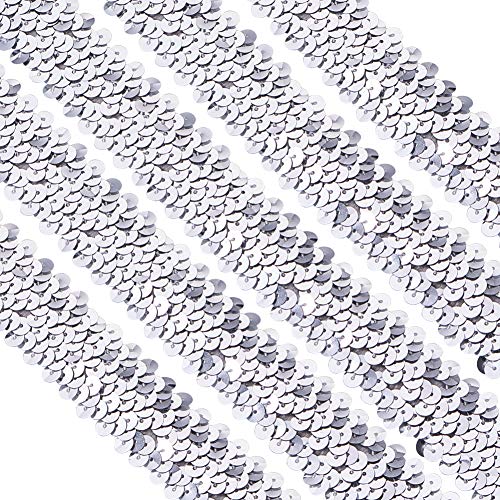 JANDH 25 M Paillettenband Gold, Paillette Trim, Wohnung Paillettenband Glitzer, Gewelltes Elastische Pailletten für Bühnenkostüme, Vorhänge und Hüte zum Selbermachen (15 mm